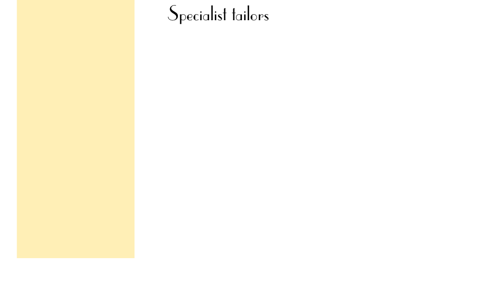 Specialist tailors 